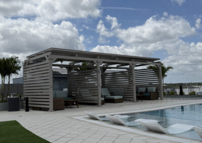Custom aluminum pergola installation by a Florida pergola contractor