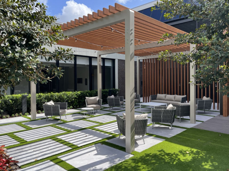 Custom lattice pergola office building Boca Raton Custom lattice pergola office building Boca Raton